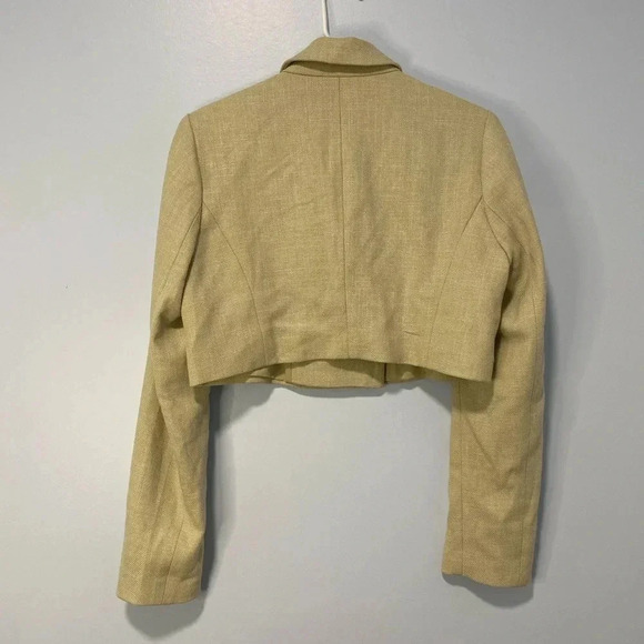 House Of Harlow 1960 Sage Green Tweed Cropped Blazer Size Medium M - Picture 4 of 7